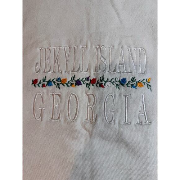Vintage Women’s White Sweatshirt Ocean Fashions Jekyll Island Size M - Picture 7 of 9